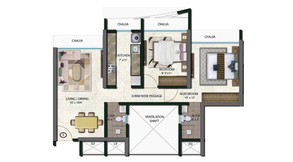 Tricity-Aspire-Floor-Plan-2-BHK